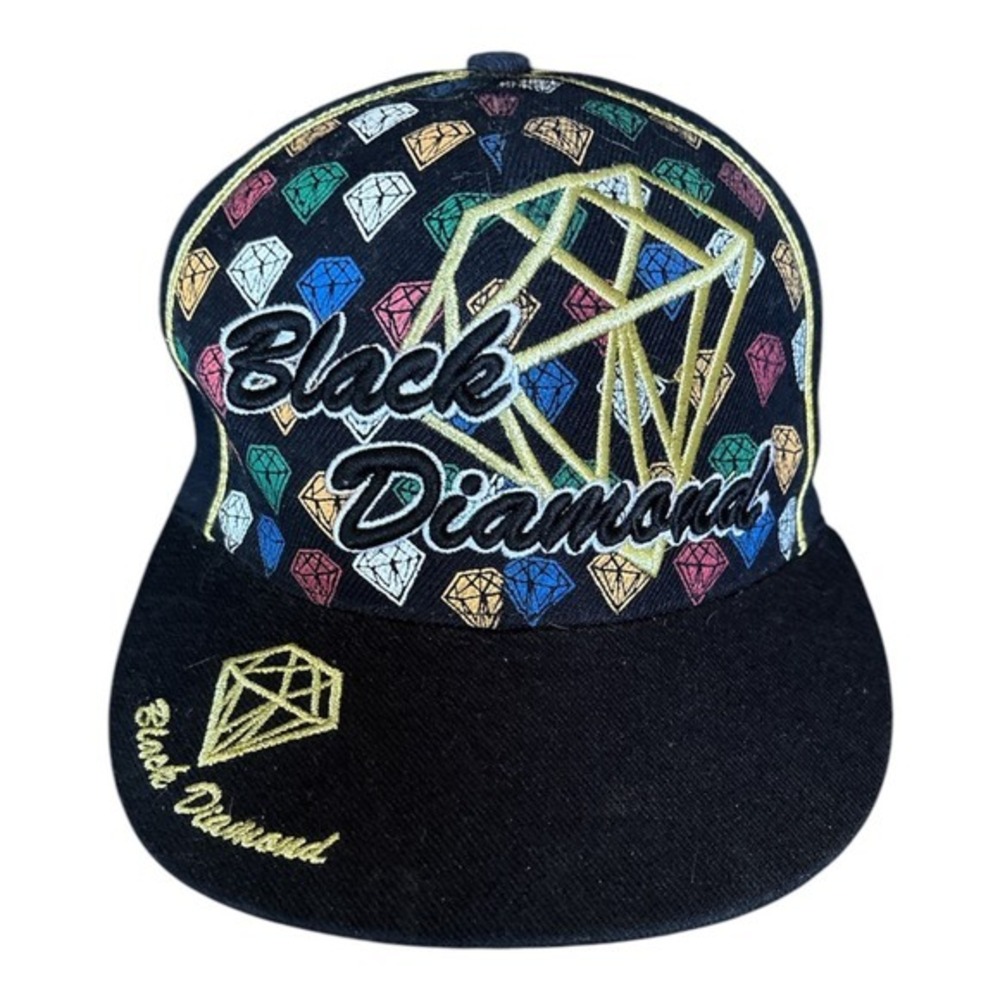 Men's Black Diamond Hat Cap Black Fitted Size 7